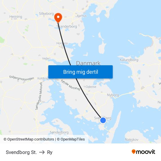 Svendborg St. to Ry map