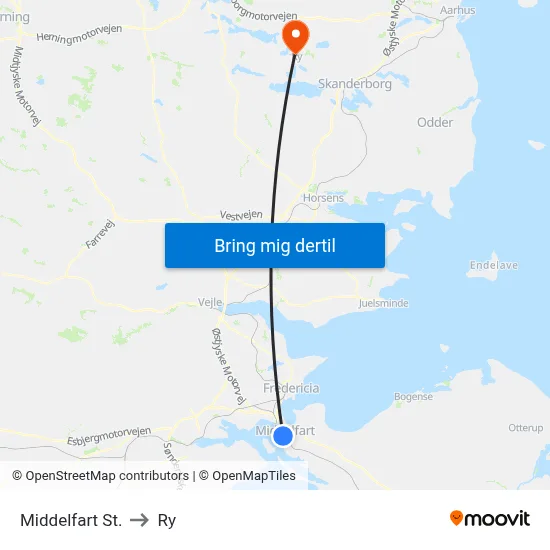 Middelfart St. to Ry map