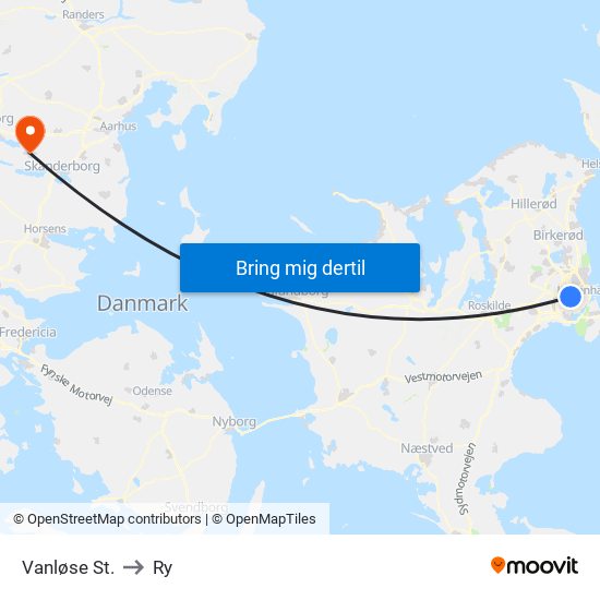 Vanløse St. to Ry map