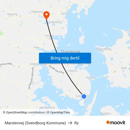 Marslevvej (Svendborg Kommune) to Ry map
