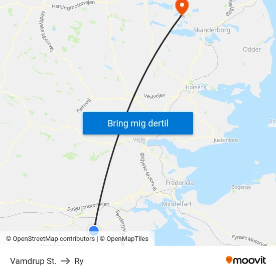Vamdrup St. to Ry map