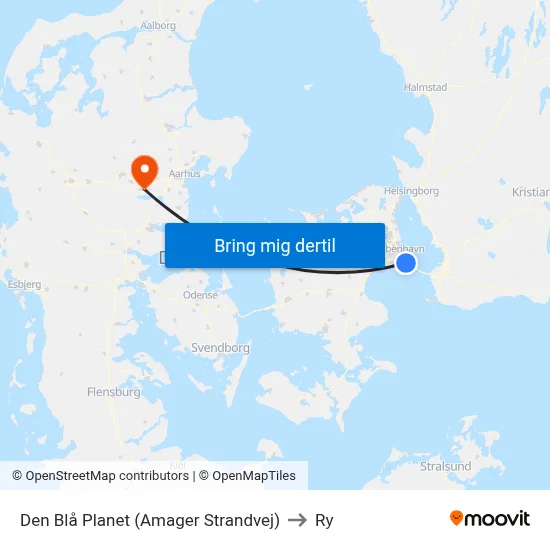 Den Blå Planet (Amager Strandvej) to Ry map