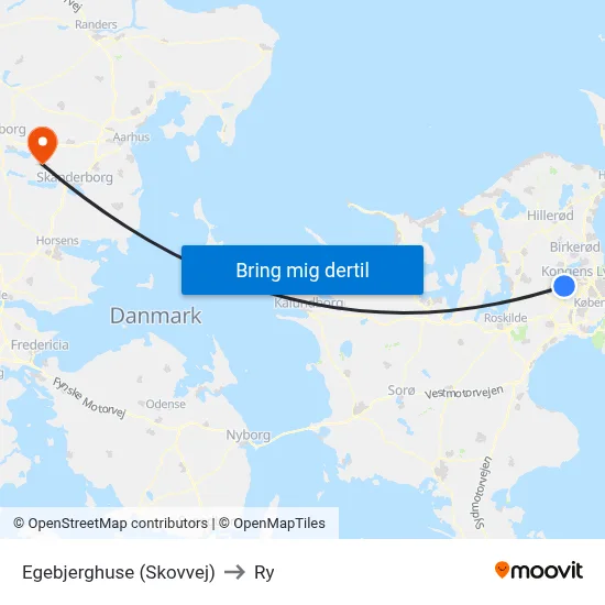 Egebjerghuse (Skovvej) to Ry map