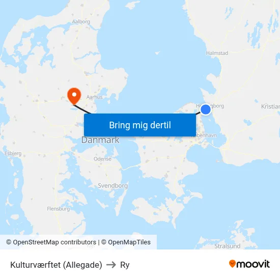Kulturværftet (Allegade) to Ry map