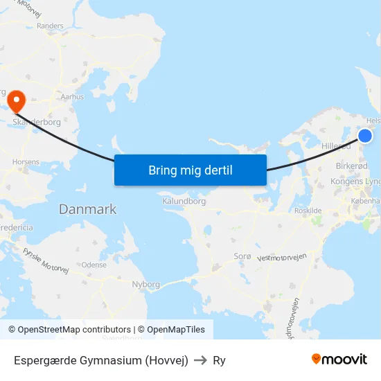 Espergærde Gymnasium (Hovvej) to Ry map