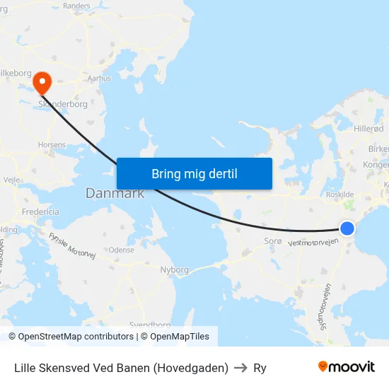 Lille Skensved Ved Banen (Hovedgaden) to Ry map