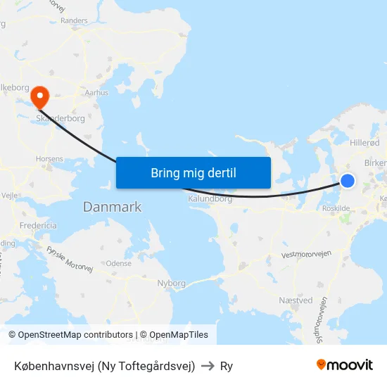Københavnsvej (Ny Toftegårdsvej) to Ry map