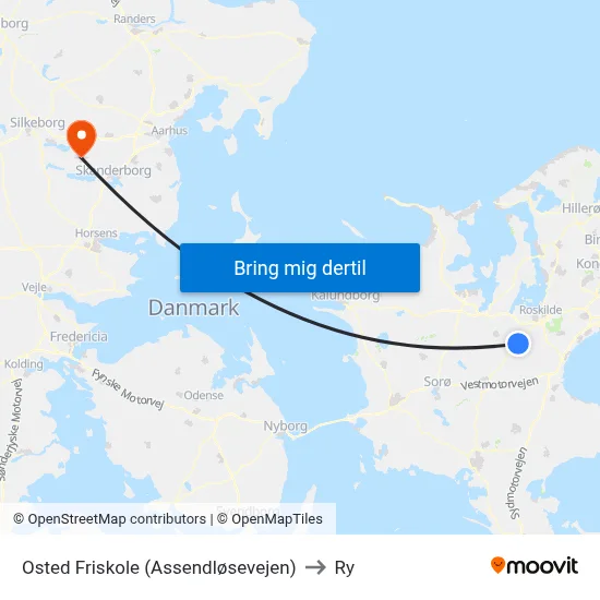 Osted Friskole (Assendløsevejen) to Ry map
