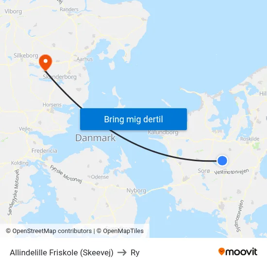 Allindelille Friskole (Skeevej) to Ry map