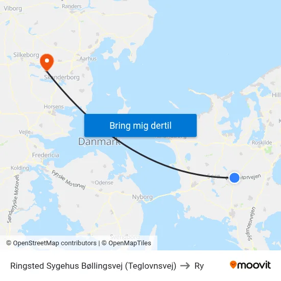 Ringsted Sygehus Bøllingsvej (Teglovnsvej) to Ry map