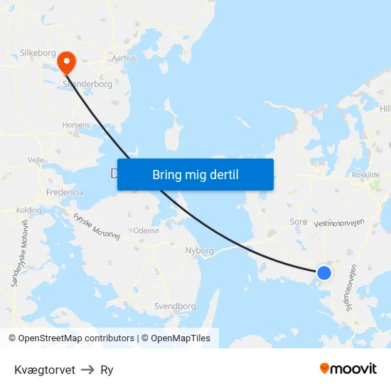 Kvægtorvet to Ry map