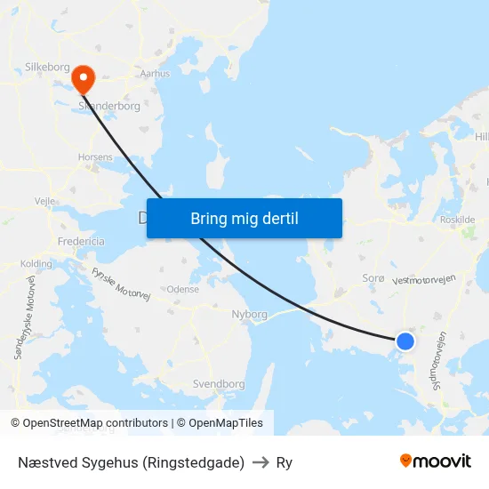 Næstved Sygehus (Ringstedgade) to Ry map
