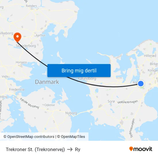 Trekroner St. (Trekronervej) to Ry map