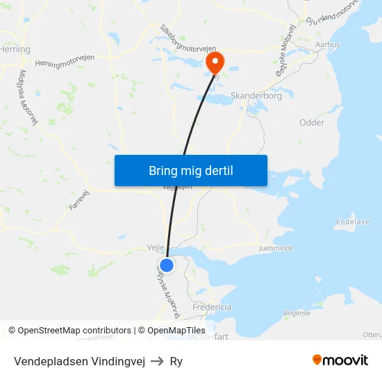 Vendepladsen Vindingvej to Ry map