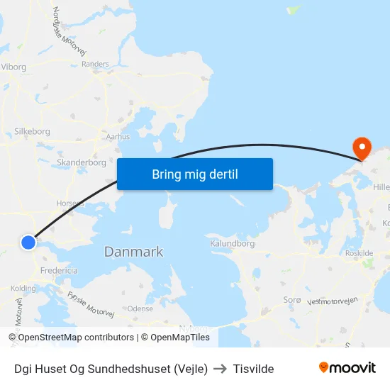Dgi Huset Og Sundhedshuset (Vejle) to Tisvilde map