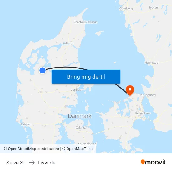 Skive St. to Tisvilde map
