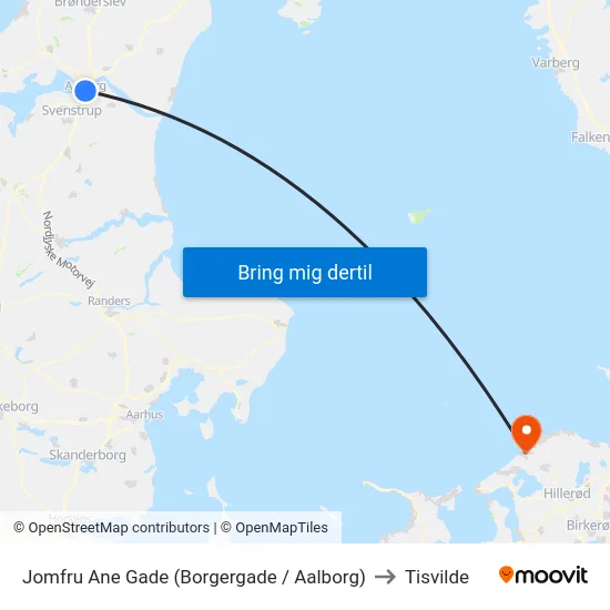 Jomfru Ane Gade (Borgergade / Aalborg) to Tisvilde map