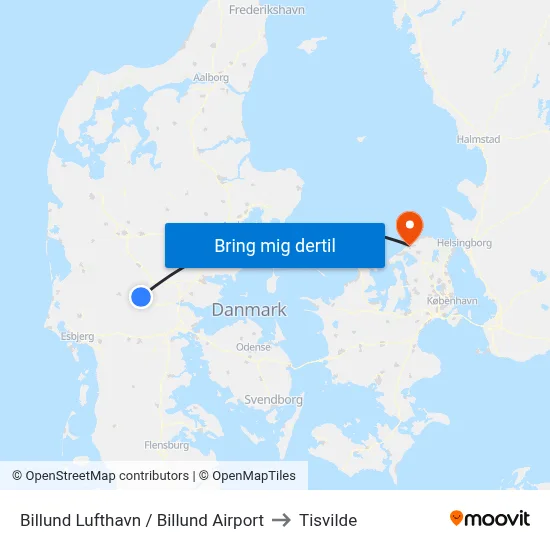 Billund Lufthavn / Billund Airport to Tisvilde map
