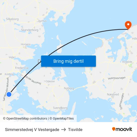 Simmerstedvej V Vestergade to Tisvilde map