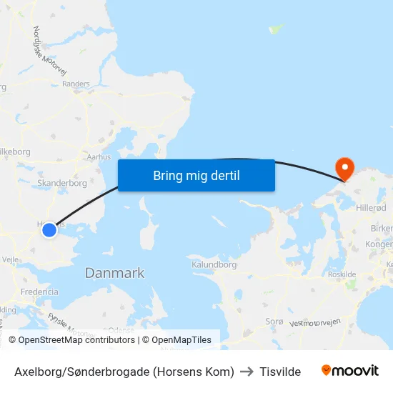 Axelborg/Sønderbrogade (Horsens Kom) to Tisvilde map
