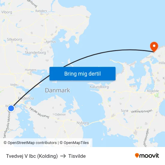 Tvedvej V Ibc (Kolding) to Tisvilde map