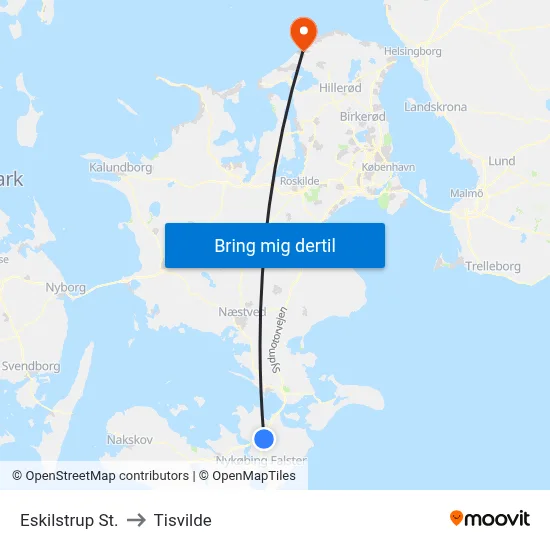 Eskilstrup St. to Tisvilde map