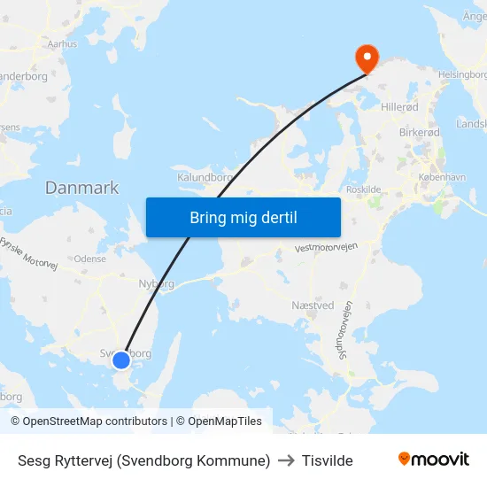 Sesg Ryttervej (Svendborg Kommune) to Tisvilde map