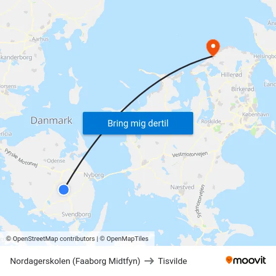 Nordagerskolen (Faaborg Midtfyn) to Tisvilde map