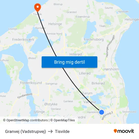 Granvej (Vadstrupvej) to Tisvilde map