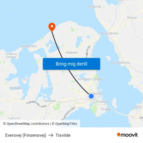 Eversvej (Finsensvej) to Tisvilde map