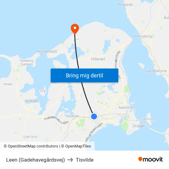 Leen (Gadehavegårdsvej) to Tisvilde map