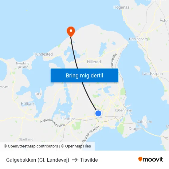 Galgebakken (Gl. Landevej) to Tisvilde map