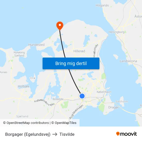 Borgager (Egelundsvej) to Tisvilde map