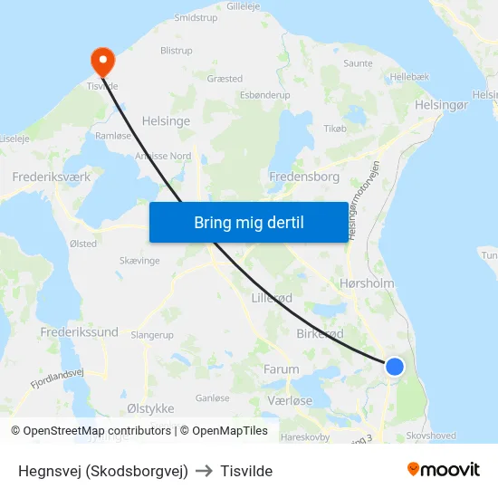 Hegnsvej (Skodsborgvej) to Tisvilde map