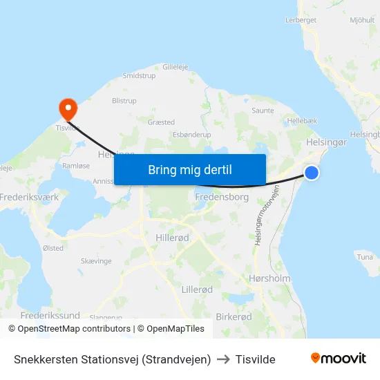Snekkersten Stationsvej (Strandvejen) to Tisvilde map