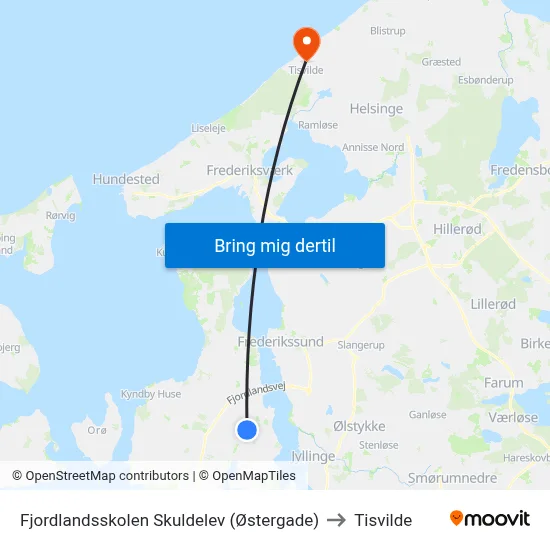 Fjordlandsskolen Skuldelev (Østergade) to Tisvilde map