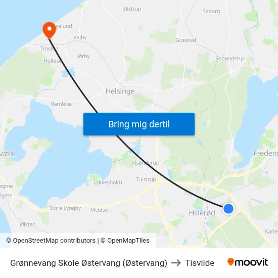 Grønnevang Skole Østervang (Østervang) to Tisvilde map