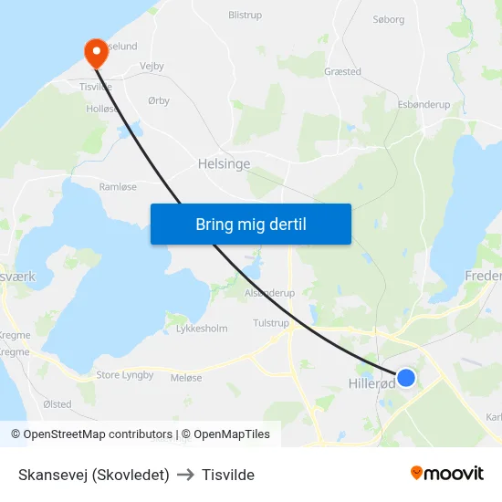 Skansevej (Skovledet) to Tisvilde map