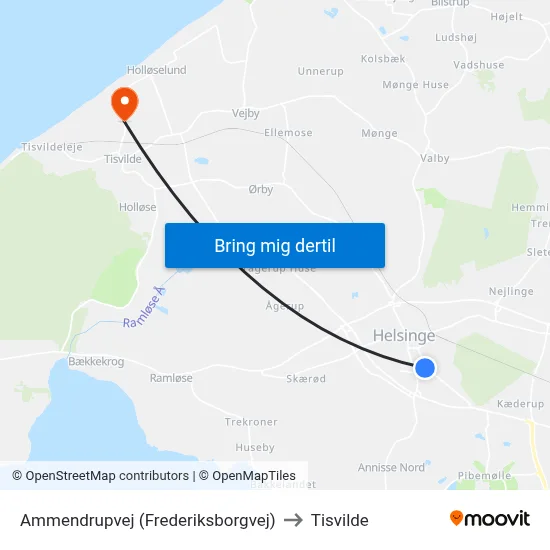 Ammendrupvej (Frederiksborgvej) to Tisvilde map