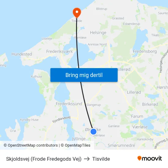 Skjoldsvej (Frode Fredegods Vej) to Tisvilde map