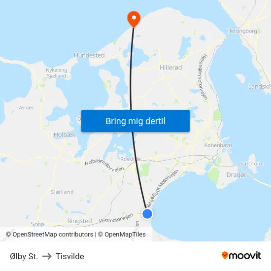 Ølby St. to Tisvilde map