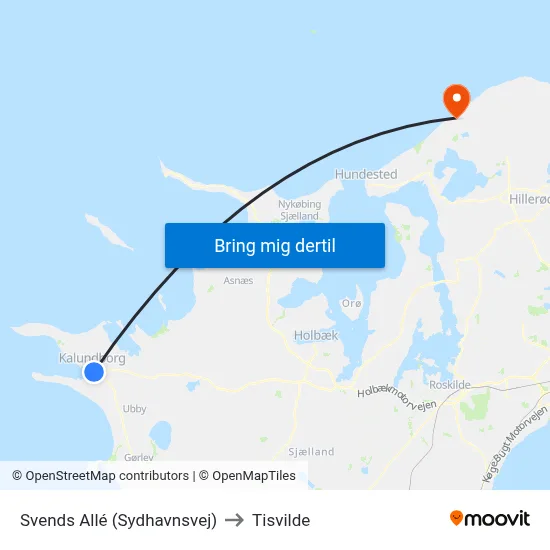 Svends Allé (Sydhavnsvej) to Tisvilde map