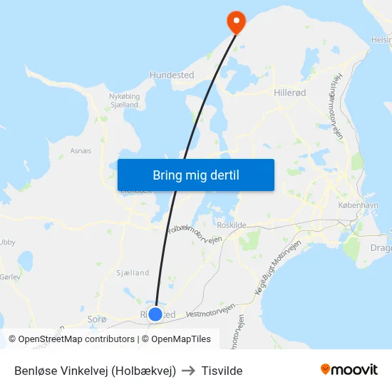 Benløse Vinkelvej (Holbækvej) to Tisvilde map