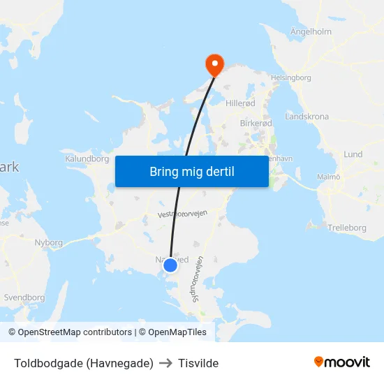 Toldbodgade (Havnegade) to Tisvilde map