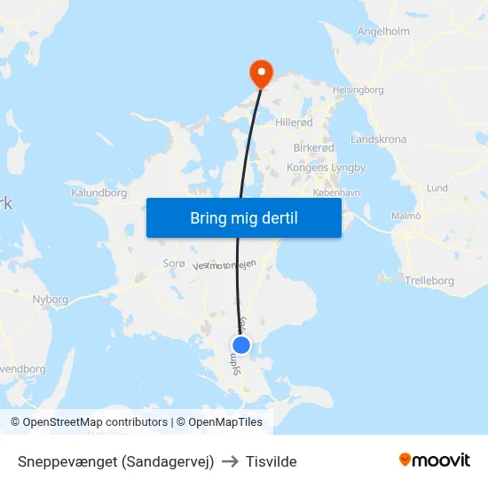 Sneppevænget (Sandagervej) to Tisvilde map