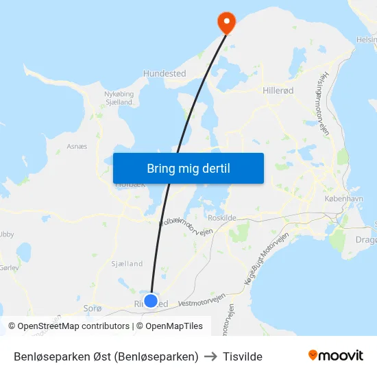 Benløseparken Øst (Benløseparken) to Tisvilde map