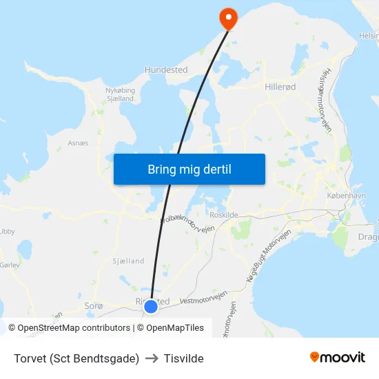 Torvet (Sct Bendtsgade) to Tisvilde map