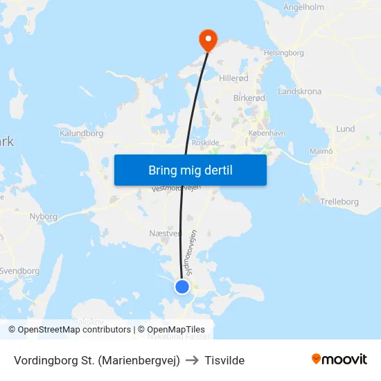 Vordingborg St. (Marienbergvej) to Tisvilde map