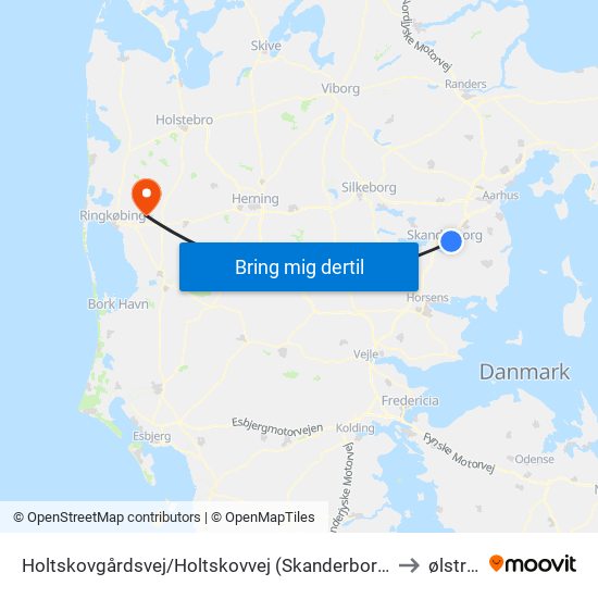 Holtskovgårdsvej/Holtskovvej (Skanderborg Kom) to ølstrup map