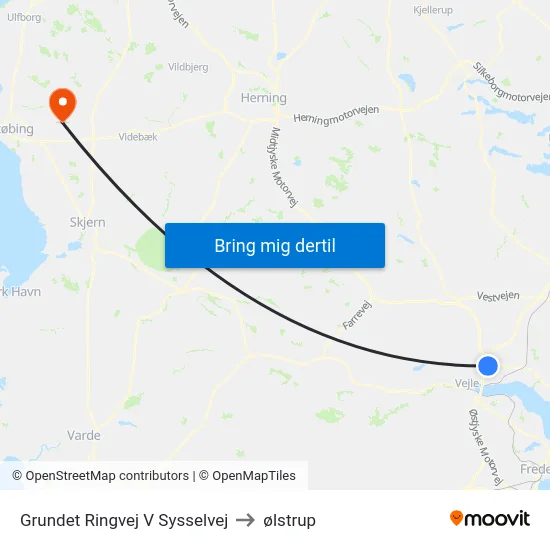Grundet Ringvej V Sysselvej to ølstrup map